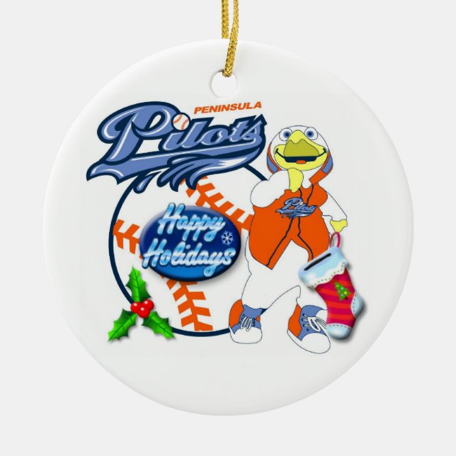 Halbinsel steuert Weihnachtsverzierung Keramik Ornament (Vorne)