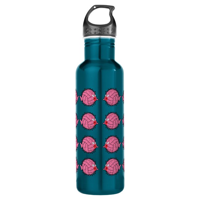 Halbinsel Wasser Polo Mascot Puffy Wasserflasche Edelstahlflasche (Vorderseite)