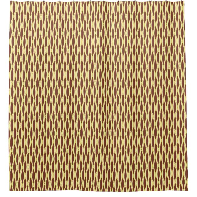 Halbjahrs-Flachbanddruck - braun und gold Duschvorhang (Vorderseite)