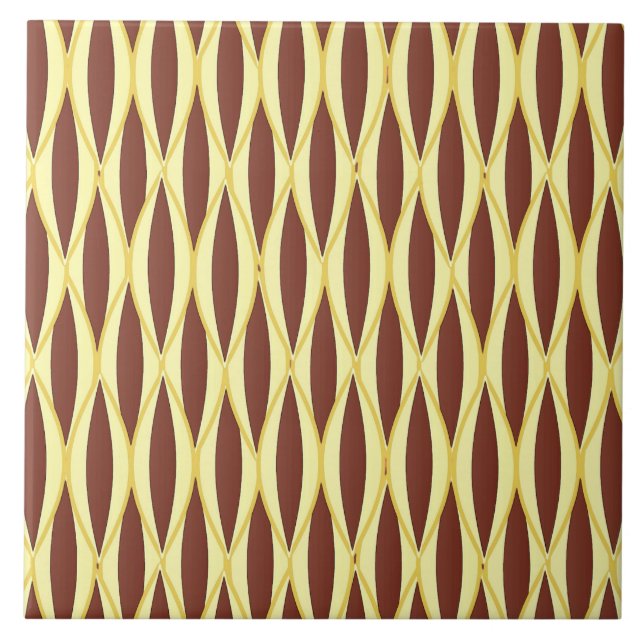 Halbjahrs-Flachbanddruck - braun und gold Fliese (Vorderseite)