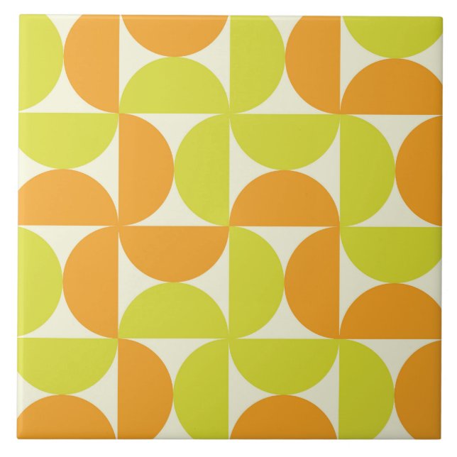 Halbkreise des mittleren Jahrhunderts Orange und Z Fliese (Vorderseite)
