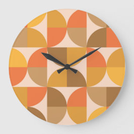 Halbkreise des orangen und braunen mittleren Jahrh Große Wanduhr