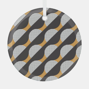 Halbkreise und Punkte, geometrisches Muster. Ornament Aus Glas