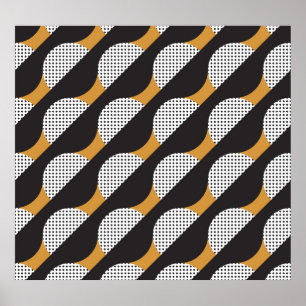 Halbkreise und Punkte, geometrisches Muster. Poster
