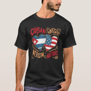 Halbkubanische Half-Amerikanisch-Fahne Kuba Amerik T-Shirt