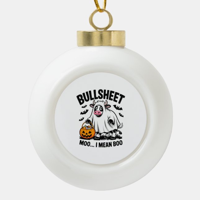 Halbkuh Keramik Kugel-Ornament (Vorderseite)