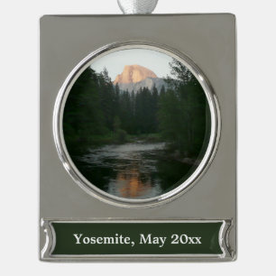 Halbkuppel Sonnenuntergang im Yosemite Nationalpar Banner-Ornament Silber