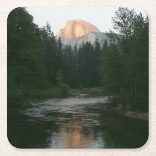 Halbkuppel Sonnenuntergang im Yosemite Nationalpar Rechteckiger Pappuntersetzer