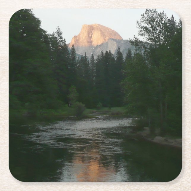 Halbkuppel Sonnenuntergang im Yosemite Nationalpar Rechteckiger Pappuntersetzer (Vorderseite)