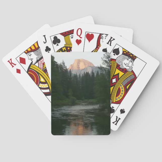 Halbkuppel Sonnenuntergang im Yosemite Nationalpar Spielkarten (Rückseite)