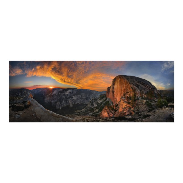 Halbkuppel Sonnenuntergang - Yosemite Fotodruck (Vorne)