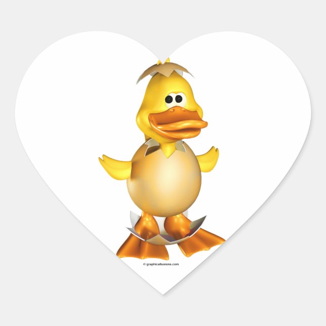 Halbleiter-Sticker in der Duckling-Herzform Herz-Aufkleber (Vorderseite)