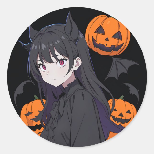 Halbmädchen Runder Aufkleber (Vorderseite)