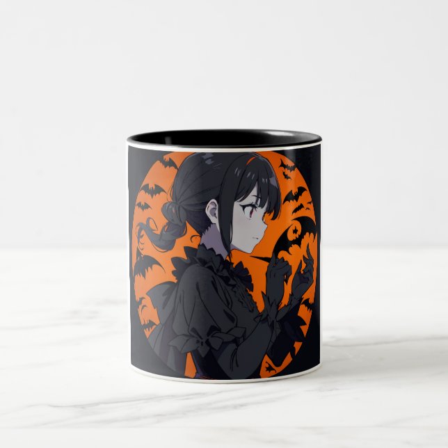 Halbmädchen Zweifarbige Tasse (Mittel)
