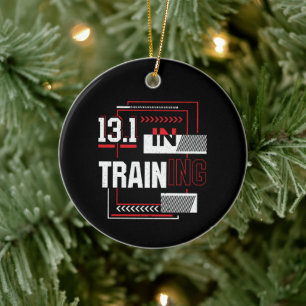 Halbmarathon 13.1 in Training Abstrakt Runner Keramik Ornament