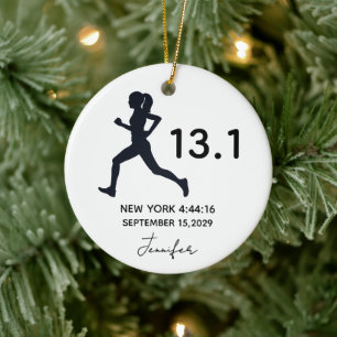 Halbmarathon 13,1 Läuferin weiblich Benutzername i Keramik Ornament