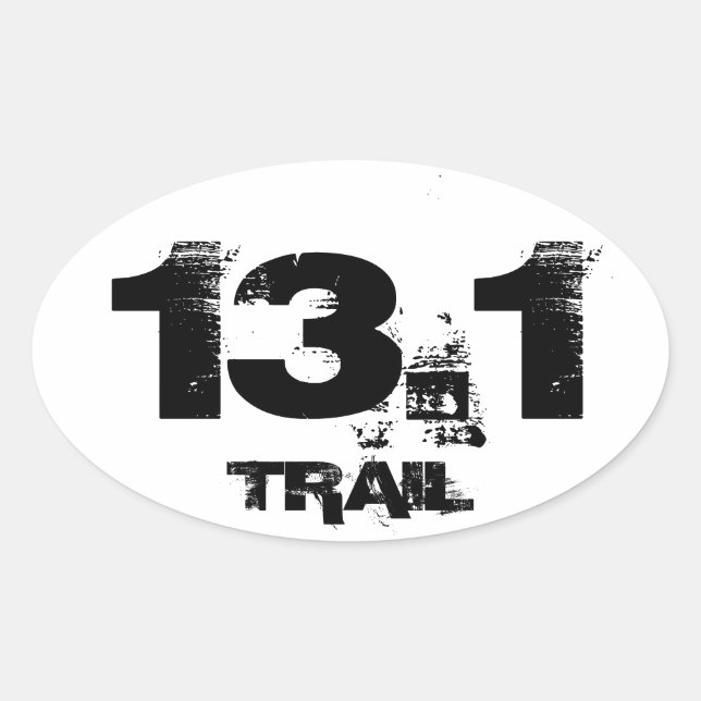 Halbmarathon 13.1 - Oval Vehicle Decal Ovaler Aufkleber (Vorderseite)