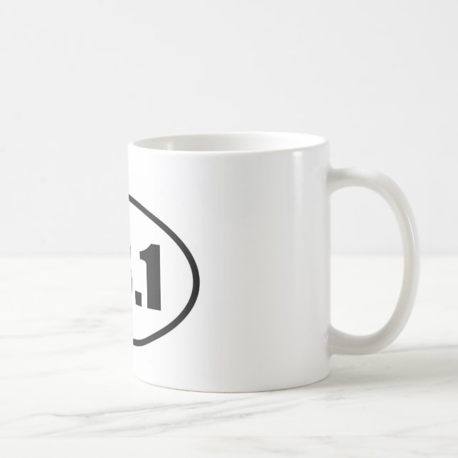Halbmarathon-Läufer-Oval 13,1 Kaffeetasse (Rechts)