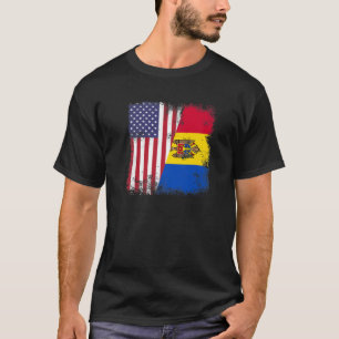 Halbmoldauische Flagge   Vintage Moldau USA-Gesche T-Shirt