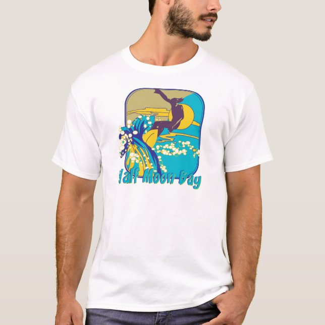 Halbmond Bay Surfen T-Shirt (Vorderseite)