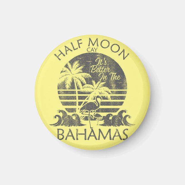 Halbmond Cay Bahamas Magnet Urlaub Rückreise (Vorne)