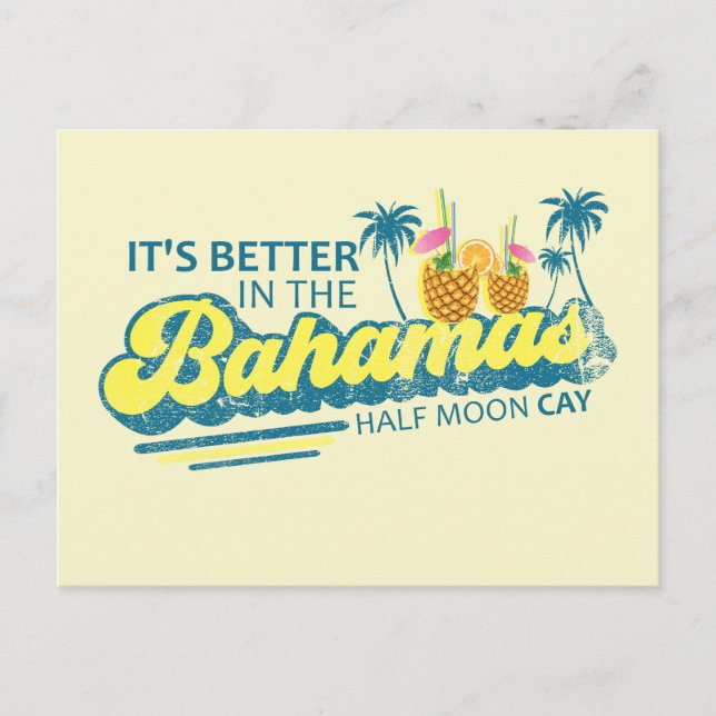 Halbmond Cay Bahamas Postcard Ausflug Kreuzfahrt Postkarte (Vorderseite)