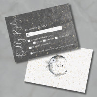 Halbmond Gold Himmlische Hochzeit Antwortkarte
