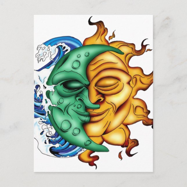 Halbmond Halbsonne Postkarte (Vorderseite)