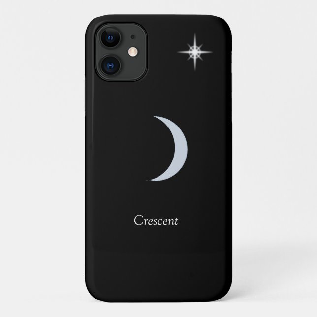 Halbmond, Kalligrafie und Stern auf schwarz Case-Mate iPhone Hülle (Rückseite)