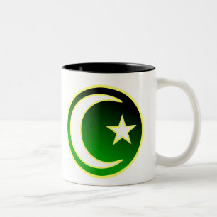Halbmond u. Stern des Islams Zweifarbige Tasse