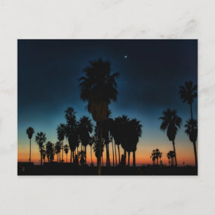 Halbmond und ein Stern auf Sonnenuntergang Postkarte