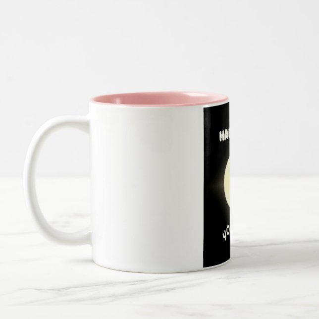 Halbmond Yoga Zweifarbige Tasse (Links)