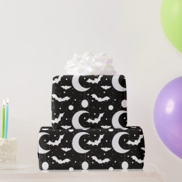 Halbmonde, Spinnen und Fledermäuse, Schwarzes Hall Geschenkpapier
