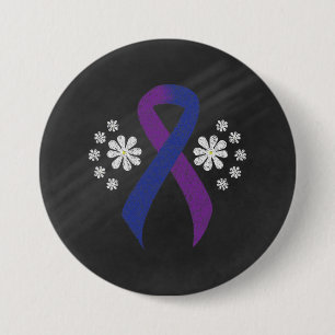 Halbpension Blau und Lila Schleife Button