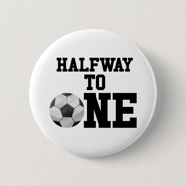 Halbpension für einen Fußball-Ball-Sport Button (Vorderseite)