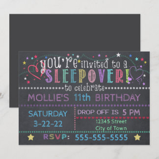 Halbpension Geburtstagsleepover Einladung