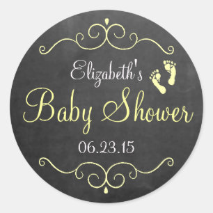 Halbpension Look Gelbe Babydusche Runder Aufkleber