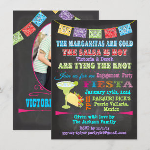 Halbpension mexikanische Fiesta mit Foto zurück Einladung