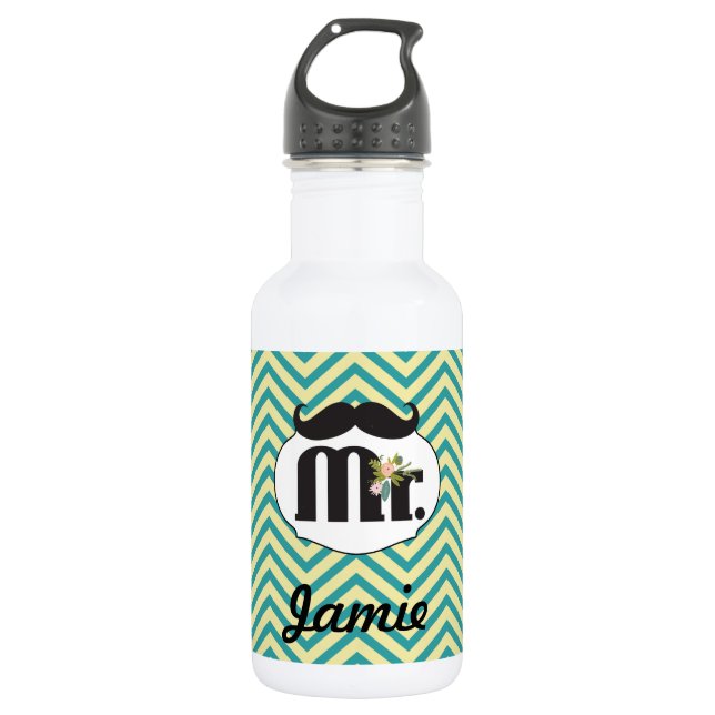 Halbpension Mr. Yellow and Green Wedding Trinkflasche (Vorderseite)