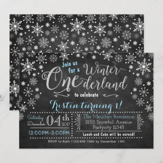 Halbpension Winter ONEderland Geburtstagseinladung Einladung