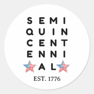Halbquincentennial 1776 2026 Amerika 250. Jahr Runder Aufkleber
