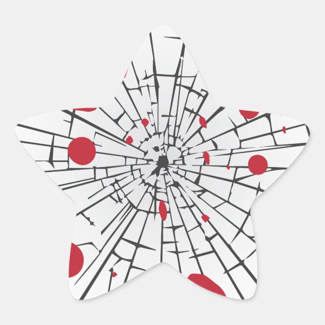 halbröckiges Glas Stern-Aufkleber (Vorderseite)