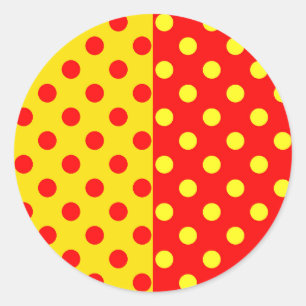 Halbrotes Polka-Dots-Design Runder Aufkleber