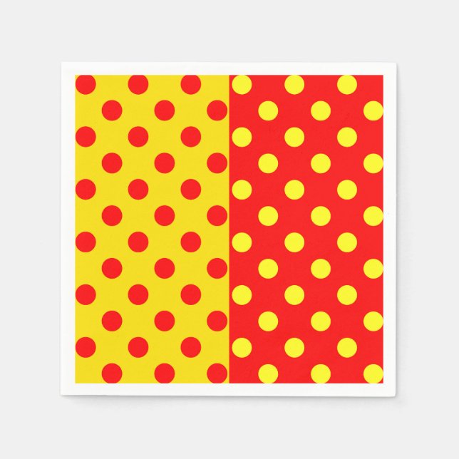 Halbrotes Polka-Dots-Design Serviette (Vorderseite)