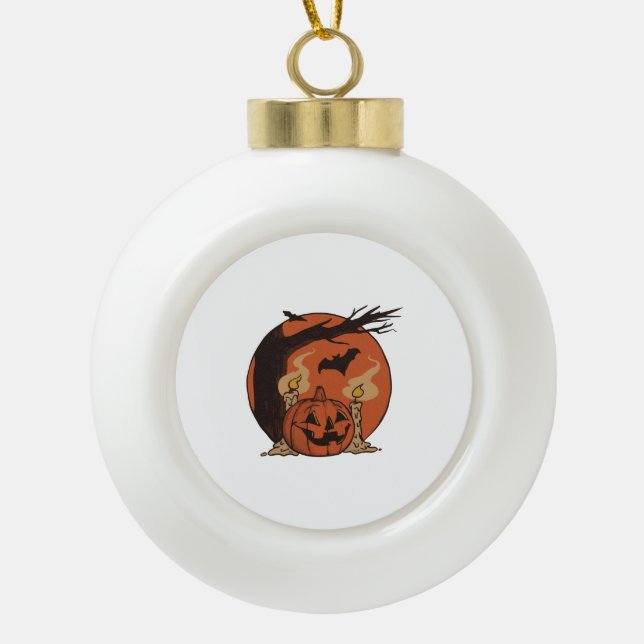 Halbschlaf Keramik Kugel-Ornament (Vorderseite)