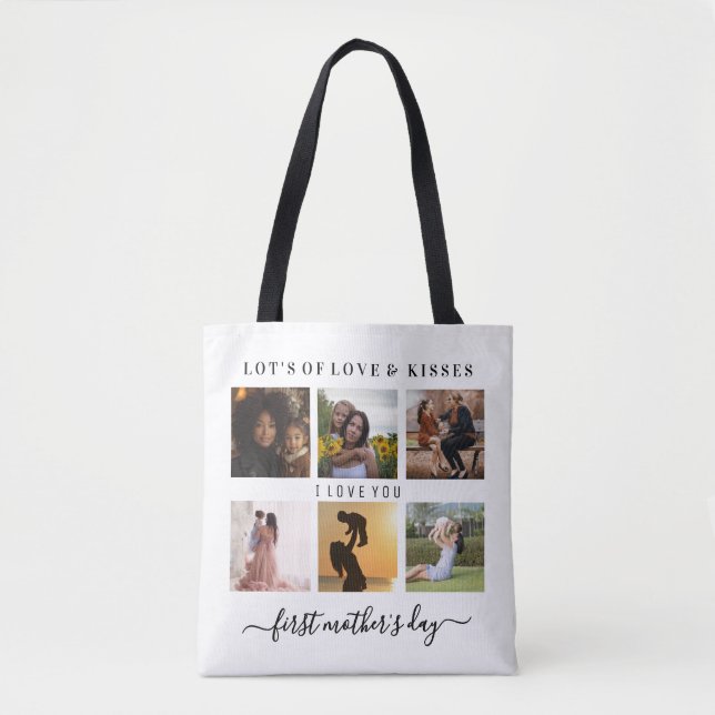 Halbschwarz Halbweiß Elegent Erste Mütter Tag Tasche (Vorderseite)