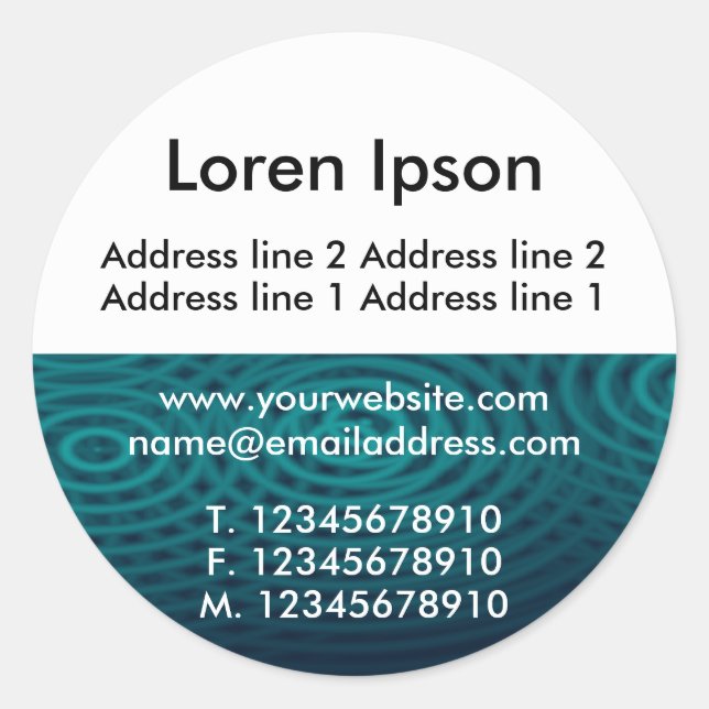 Halbtextur und Weiß 12 Unternehmen / Profil Runder Aufkleber (Vorderseite)