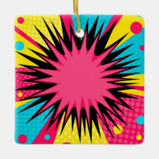 Halbton-Comic-Starburst-Rahmen Keramikornament