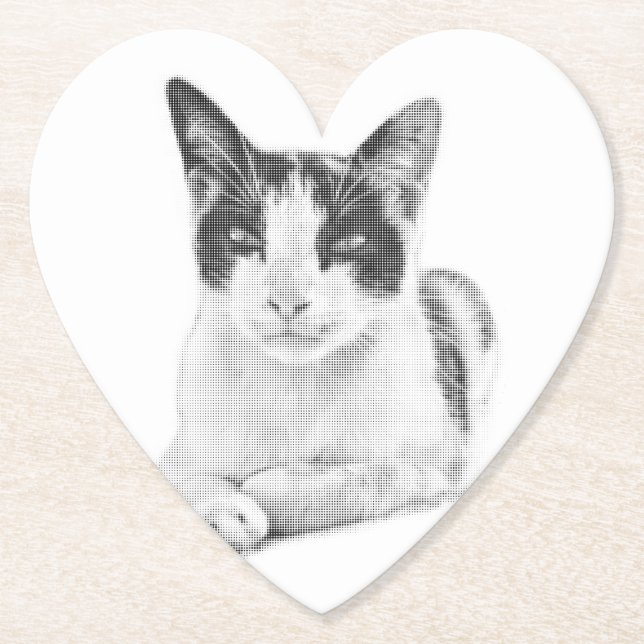 Halbton-Katze Untersetzer (Vorderseite)