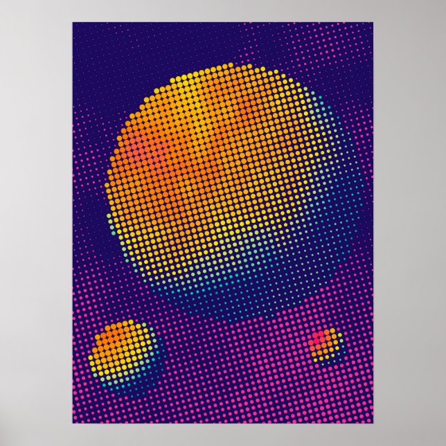 Halbton-Mondposter Poster (Vorne)